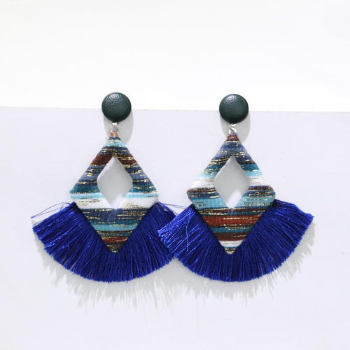 Tassel in Diamond Shape Boho Earrings