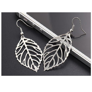 Minimalist Hollow Leaf Hook Earrings