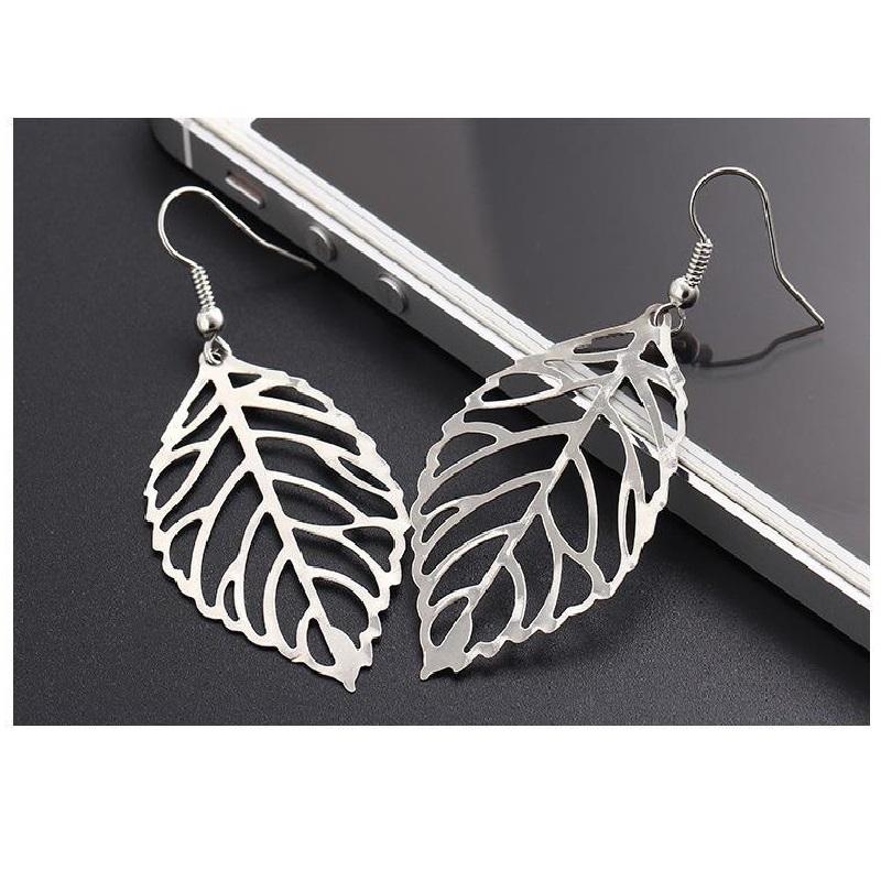 Minimalist Hollow Leaf Hook Earrings
